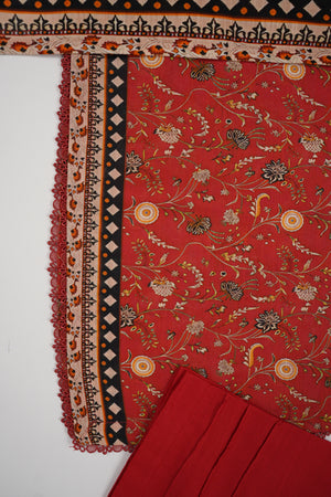 Salina by Sobia Waseem printed khadar shirt with printed shawl and plain bottom SKC-07