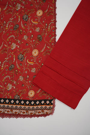 Salina by Sobia Waseem printed khadar shirt with printed shawl and plain bottom SKC-07