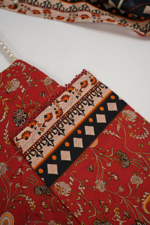 Salina by Sobia Waseem printed khadar shirt with printed shawl and plain bottom SKC-07