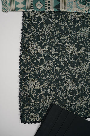 Salina by Sobia Waseem printed khadar shirt with printed shawl and plain bottom SKC-09