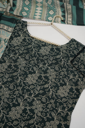 Salina by Sobia Waseem printed khadar shirt with printed shawl and plain bottom SKC-09