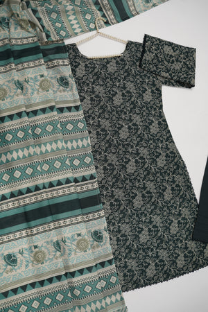 Salina by Sobia Waseem printed khadar shirt with printed shawl and plain bottom SKC-09
