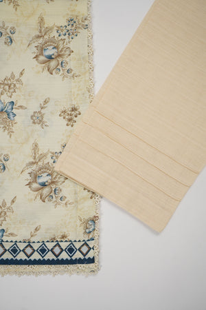 Salina by Sobia Waseem printed khadar shirt with printed shawl and plain bottom SKC-04