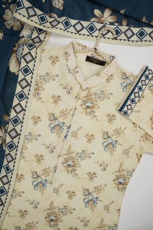 Salina by Sobia Waseem printed khadar shirt with printed shawl and plain bottom SKC-04