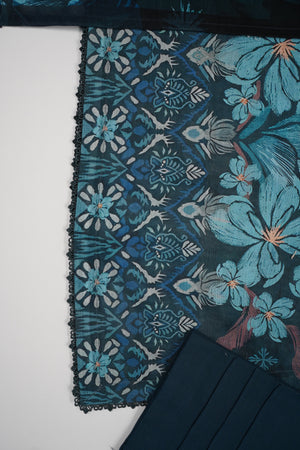 Salina by Sobia Waseem printed khadar shirt with printed shawl and plain Bottom SKC-03