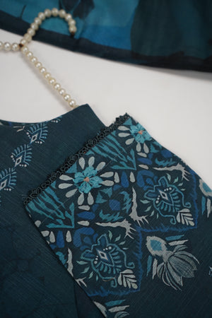 Salina by Sobia Waseem printed khadar shirt with printed shawl and plain Bottom SKC-03
