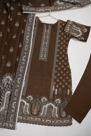 Salina by Sobia Waseem printed khadar shirt with printed shawl and plain bottom SKC-05