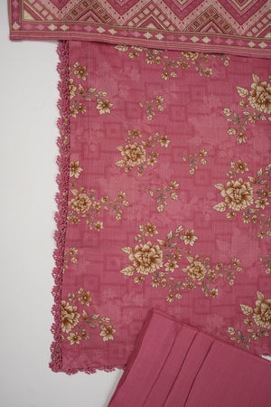 Salina by Sobia Waseem Printed khadar shirt with printed shawl and plain bottom SKC-02