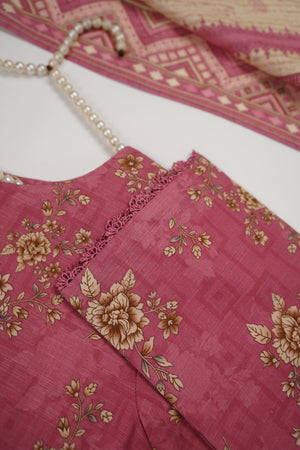 Salina by Sobia Waseem Printed khadar shirt with printed shawl and plain bottom SKC-02