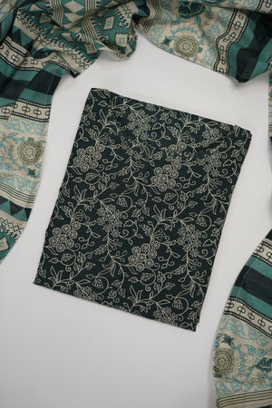 Salina by Sobia Waseem printed khadar shirt with printed shawl and plain bottom SKC-09