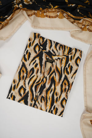 Salina by Sobia Waseem printed khadar shirt with printed shawl and plain bottom SKC-10