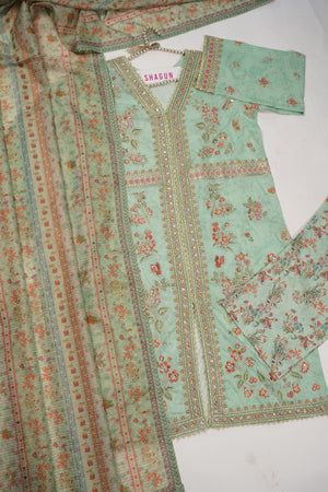 ORIGINAL BIN SAEED PRINTED EMBROIDERED LAWN HST-007