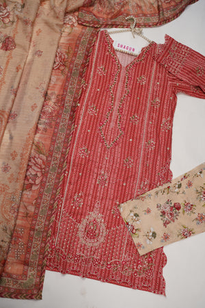 ORIGINAL BIN SAEED PRINTED EMBROIDERED LAWN HST-006