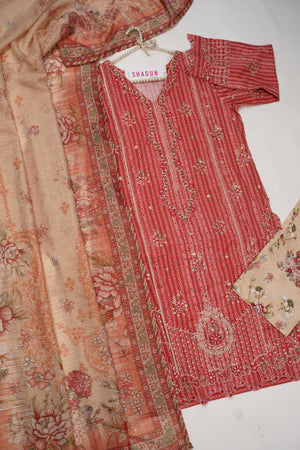 ORIGINAL BIN SAEED PRINTED EMBROIDERED LAWN HST-006