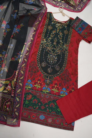 Original Asim Jofa 3pcs Lawn  Collection MT-04
