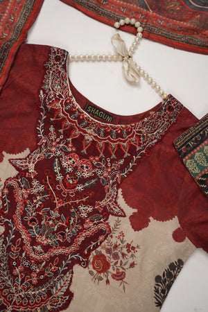 Original Asim Jofa 3pcs Lawn  Collection MT-03