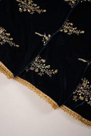 Shagun Linen Collection With Velvet Shawl YT-04