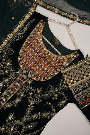 Dastaan Exclusive Velvet collection MM-01 (Green)