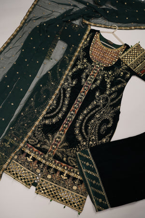 Dastaan Exclusive Velvet collection MM-01 (Green)