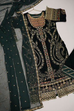 Dastaan Exclusive Velvet collection MM-01 (Green)