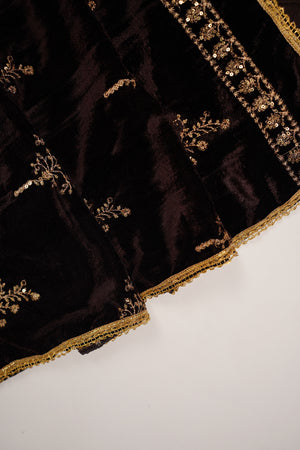 Shagun Linen Collection With Velvet Shawl YT-03