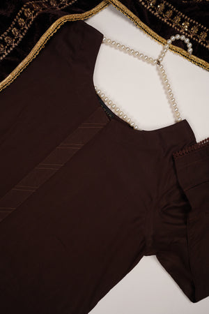 Shagun Linen Collection With Velvet Shawl YT-03