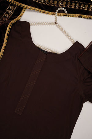 Shagun Linen Collection With Velvet Shawl YT-03