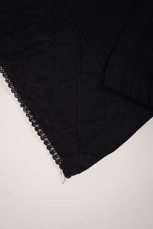 Shagun Linen Collection With Velvet Shawl YT-02 (Black)