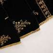 Load image into Gallery viewer, Shagun Linen Collection With Velvet Shawl YT-02 (Black)
