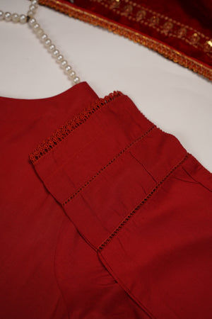 Shagun Linen Collection With Velvet Shawl YT-01