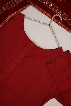 Shagun Linen Collection With Velvet Shawl YT-01