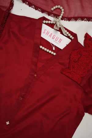3Pcs Farshi set design (Red)