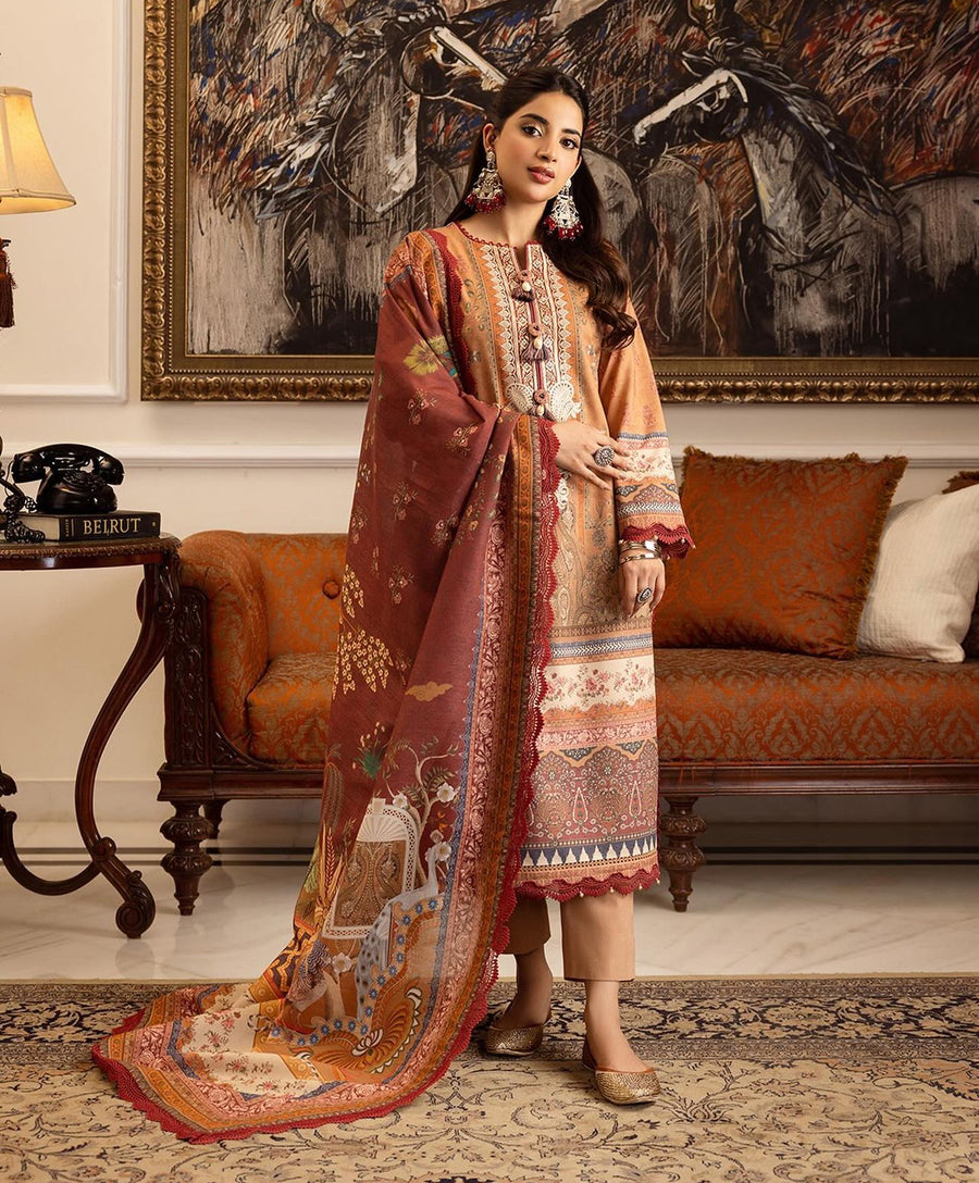 Original Asim Jofa Eid Collection 2024 3pcs Stone linen Collection