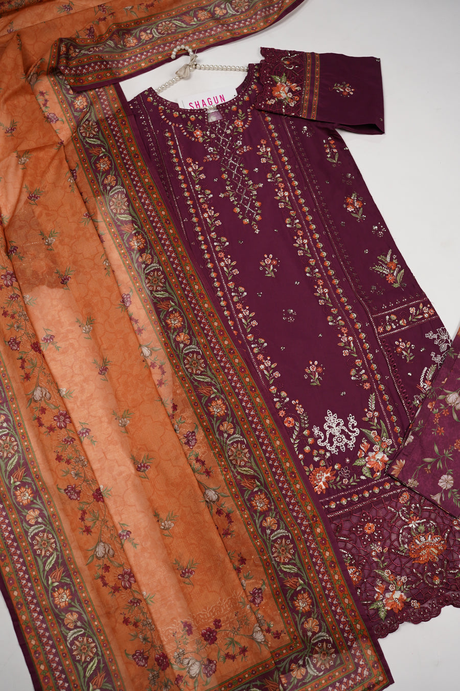 ORIGINAL BIN SAEED EMBROIDERED COTTON EID COLLECTION FH-005