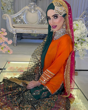 PRE ORDER (READY IN 10 WEEKS) New mehndi wear garara 3 piece