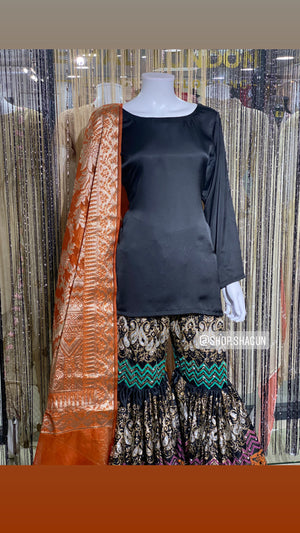 (PRE ORDER) (READY IN 8 WEEKS)Mehndi Garara outfit 3 piece suit