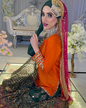 PRE ORDER (READY IN 10 WEEKS) New mehndi wear garara 3 piece