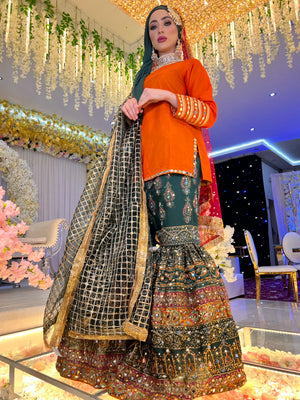 PRE ORDER (READY IN 10 WEEKS) New mehndi wear garara 3 piece