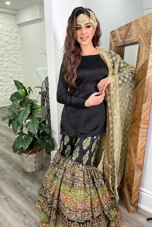 PRE ORDER (READY IN 10 WEEKS) MEHNDI GARARA 3PCS DRESS