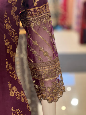 SHAGUN LUXURY BLOCKPRINT PURPLE  2023