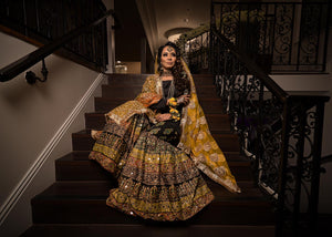 ( PRE BOOK READY IN 10 WEEKS) Mehndi garara 3PCS dress