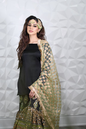 PRE ORDER (READY IN 10 WEEKS) MEHNDI GARARA 3PCS DRESS