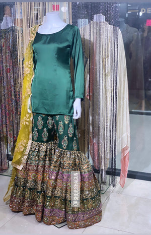 PRE BOOK READY IN 8 WEEKS- New mehndi garara 3 piece suit